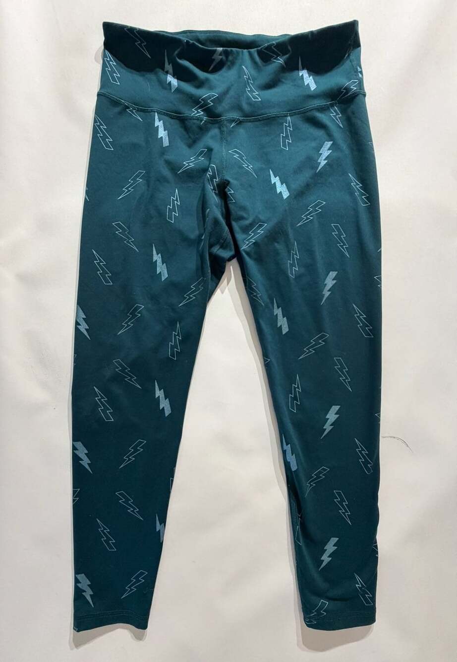 Old Navy Active Go-Dry Teal Lightning Bolt Leggings Womens Extra Large